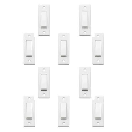 anchor by panasonic Penta 6 Ampere 240V 1-Way Switch Deluxe (Ip20) 38058, White - Pack Of 10