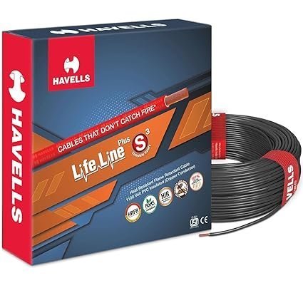 Havells Lifeline Cable WHFFDNKA11X0 1 sq mm Wire (Black)