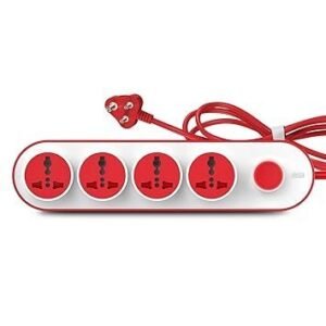 GM 10 Amp Extension Board with 2 Metre Heavy Duty Copper Extension Cord – 4 International Sockets, Master Switch, LED Indicator with Safety Shutter | GM 3257