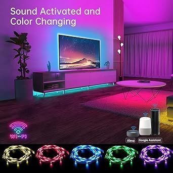 Gesto 600 LED Strip Lights with Adaptor - Music Sync RGB Lights Google & App Operated Waterproof Smart Light(10 Meter) - Image 3