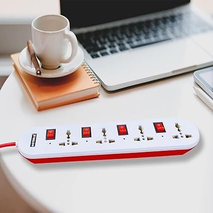 m eSYSTEMS 240 volts Extension Board, 4+4 Multi Plug Point Strip with LED Indicator, Individual Switches & Universal Sockets Extension Cord (2.8 Meter, White) - Image 2