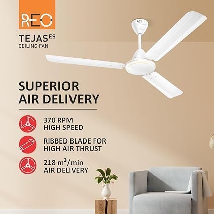 Havells 900mm Reo Tejas ES Ceiling Fan | High Speed, High Air Delivery | Strong & Powerful Copper motor, - Image 3