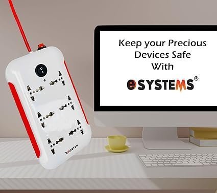 mos eSYSTEMS Extension Board, 6 Multi Plug Point Strip With Led Indicator, Master Switch & Universal Sockets Extension Cord, Short Circuit Protection (4.6 Meter) (White) (Cruze), 240 Volts - Image 2