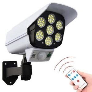 BOVTY Solar Light Outdoor 77 Led Motion Sensor Security Camera Shaped Wall Lamp,Waterproof, Rotatable for Home, Outdoor, Garden, Balcony, and Patio with Remote Control. (Pack of 1)