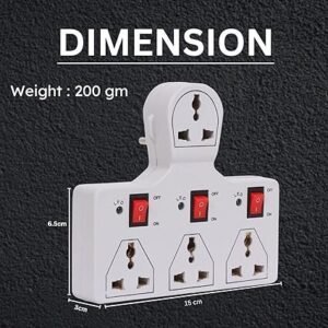 mos Digiway 4 Universal Socket 3 Switch Multi Plug Extension Board/Multiplug(Pack of 2)