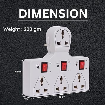 MOS Digiway 4 Universal Socket 3 Switch Multi Plug Extension Board/Multiplug(Pack of 23) - Image 4