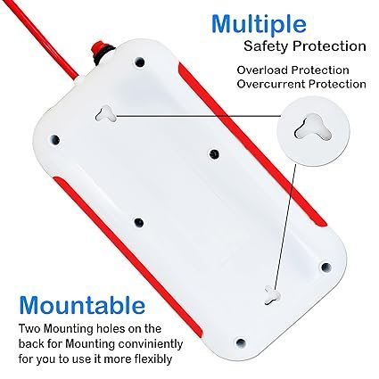 mos eSYSTEMS Extension Board, 6 Multi Plug Point Strip With Led Indicator, Master Switch & Universal Sockets Extension Cord, Short Circuit Protection (4.6 Meter) (White) (Cruze), 240 Volts - Image 3