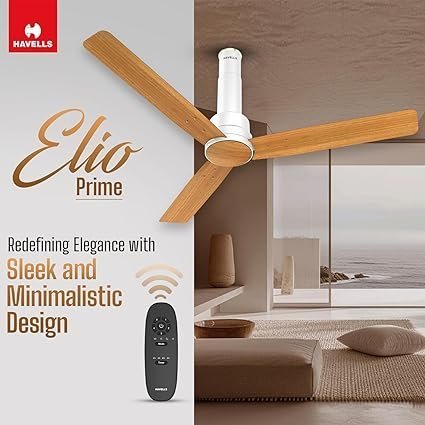 Havells 1200mm Elio Prime BLDC Ceiling Fan | Remote Controlled, High Air Delivery Fan | 5 Star Rated, Upto 60% Energy Saving, 2+1* Year Warranty