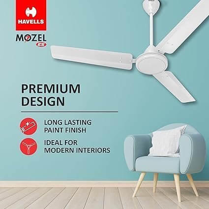 Havells 1200mm Mozel ES Ceiling Fan | Best in class base fan,High Air Delivery, Energy Saving, 100% Pure Copper Motor | 2 Year Warranty - Image 4