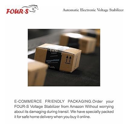 FOUR-S Voltage Stabilizer FS-100 1 KVA for LED TV and Smart TV for 32/43/55/65/72 Inch Set Top Box and Home Systems and Gaming consule (Black); - Image 5