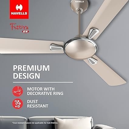 Havells 1200mm Festiva ES Ceiling Fan| Premium Finish| Energy Saving| Designer Fan for Home Decor| Elegant Looks| 230 m³/min Air Delivery - Image 5