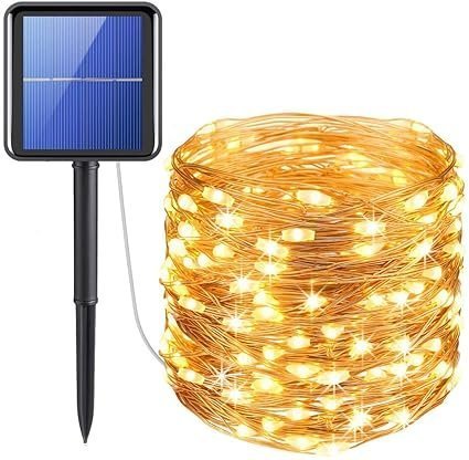 XERGY Solar Fairy String Light Outdoor, 39 Ft 120 LED with 800 mAh Inbuilt Rechargeable Battery IP65 Waterproof 8 Modes (Copper Wires, Sturdy Quality) for Garden Yard Diwali &Home Decor led Lights