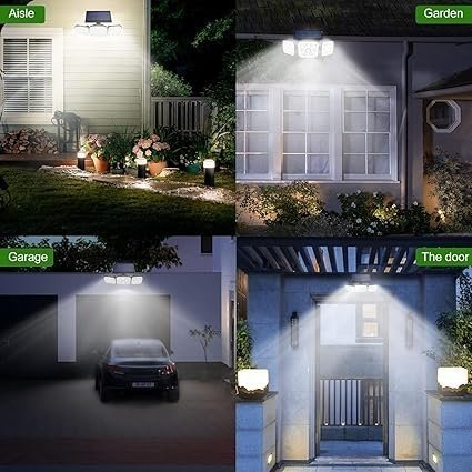 WIDEWINGS Outdoor Solar Light, Solar Light with Motion Sensor Ip65 Waterproof 138 Led Outdoor Solar Floodlight 3 Heads for Garden (1 Pack) - Image 3