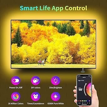 Gesto 600 LED Strip Lights with Adaptor - Music Sync RGB Lights Google & App Operated Waterproof Smart Light(10 Meter) - Image 4