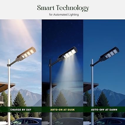 DYLECT® Eco Solar Street Light – 150W Outdoor LED with Automatic Motion Sensor, Remote Control & 12-Hour Runtime, for Home, Garden &Pathway | Cool White 6500K, IP64 Waterproof,ABS+PC Built (w/o Rod) - Image 5