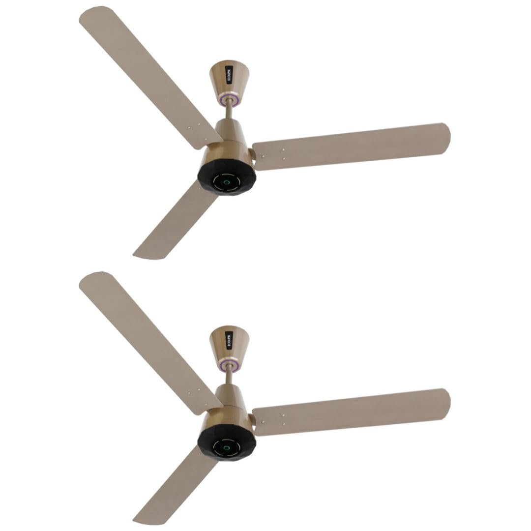 Ecolink AiroJewel 1200mm BLDC Ceiling Fan with Remote Control|BEE 5 star Rated Energy Efficient Ceiling Fan|High Air Delivery with LED Indicators (Aspen Gold)