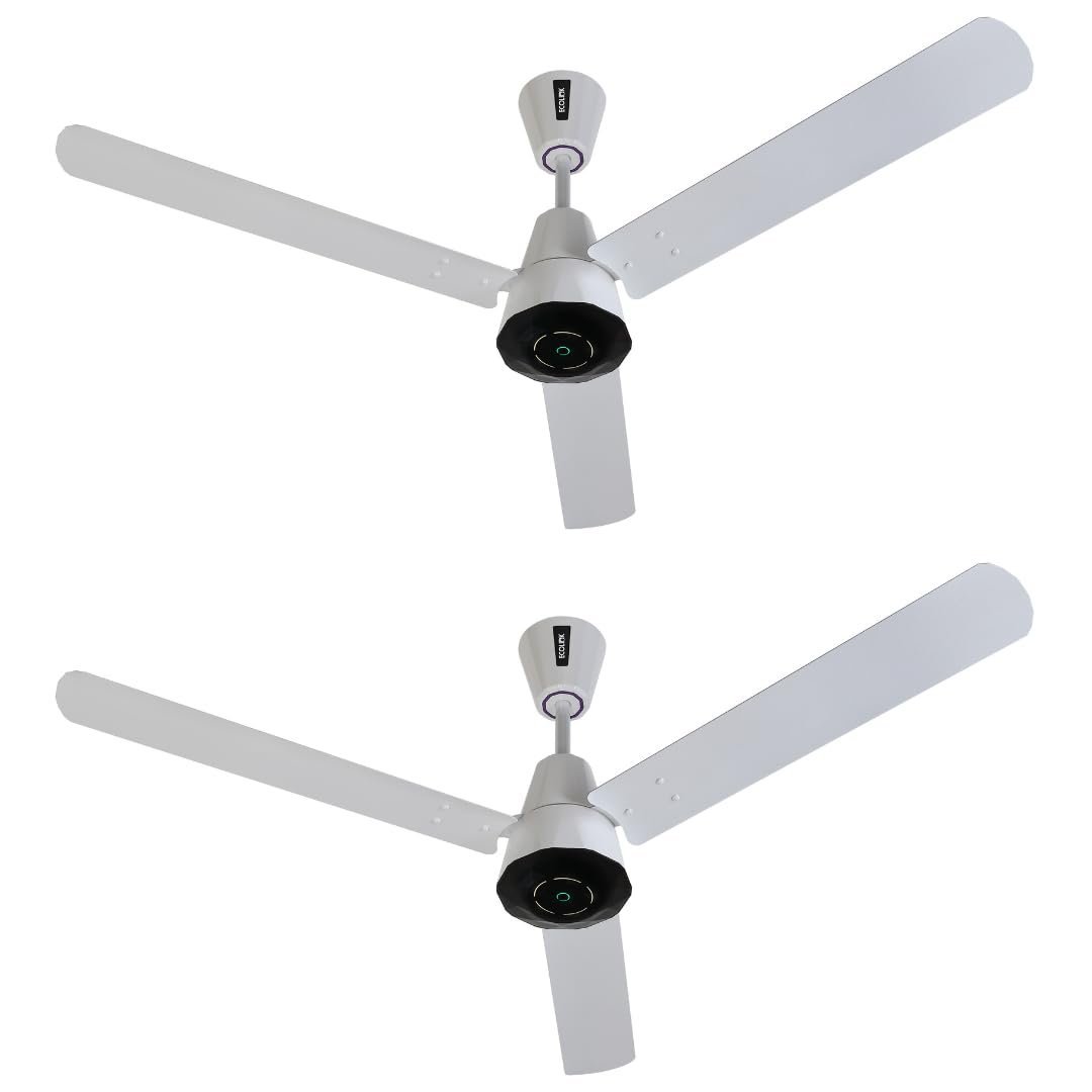 Ecolink AiroJewel 1200mm BLDC Ceiling Fan with Remote Control|BEE 5 star Rated Energy Efficient Ceiling Fan|High Air Delivery with LED Indicators (Pearl White)