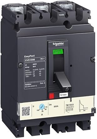 Schneider Electric LV510307 MCCB, CVS100B, 100A, 25kA, TM100D 3P3D MOULDED CASE CIRCUIT BREAKER Grey(Pack of 2)